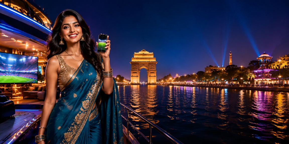 Delhi India Gate casino app user with saree