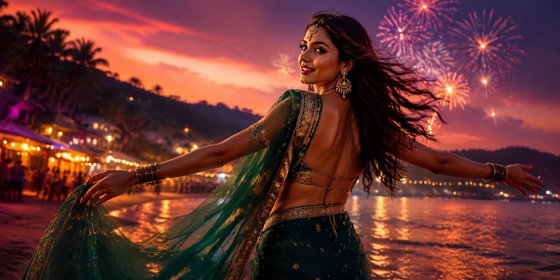 Goa beach entertainment for casino players in saree